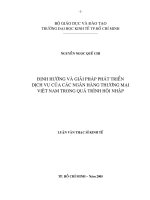 Định hướng và giải pháp phát triển dịch vụ của các ngân hàng thương mại việt nam trong quá trình hội nhập