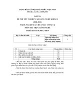 Đề thi Thực hành nghề chuyên ngành sửa chữa máy công cụ 14