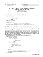 Đề thi tuyển sinh Cao học và nghiên cứu sinh môn Ngôn ngữ lập trình 2002