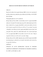 Khảo sát nguyên nhân suy hô hấp cấp ở trẻ em