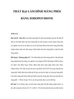 Thất bài làm dính màng phổ bằng Iodopovidone