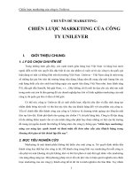 Chiến lược marketing: nâng cao năng lực cạnh tranh và thoả mãn tốt hơn nhu cầu của khách hàng trong khoảng thời gian từ khi thành lập đến nay