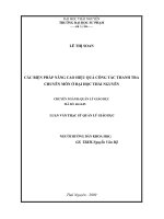 Các biện pháp nâng cao hiệu quả công tác thanh tra chuyên môn ở đại học thái nguyên