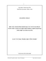 Điều tra thành phần bệnh hại cây con ở giai đoạn vườn ươm và đề xuất biện pháp phòng chống dịch hại tổng hợp tại thái nguyên