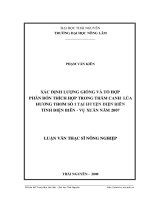 Xác định lượng giống và tổ hợp, phân bón thích hợp trong thâm canh lúa hương thơm số 1 tại huyện điện biên, tỉnh điện biên - vụ xuân năm 2007