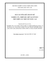 Nghiên cứu, lựa chọn công nghệ và thiết bị để khai thác và sử dụng các loại N.Luợng