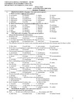 Đề thi và đáp án môn Anh văn Trường Đại học kinh tế- luật - đề thi