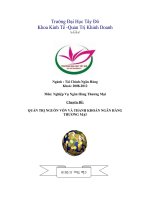 Quản trị nguồn vốn và thanh khoản ngân hàng thương mại