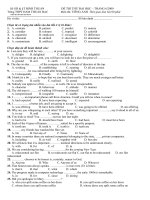 Đề thi thử đại học môn tiếng anh 11