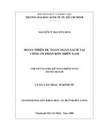 Hoàn thiện dự toán ngân sách tại Công ty Phân bón miền Nam