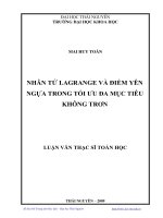 Nhân tử Lagrange và điểm yên ngựa trong tối ưu đa mục tiêu không trơn Đọc thêm Nhân tử Lagrange và điểm yên ngựa trong tối ưu đa mục tiêu không tr