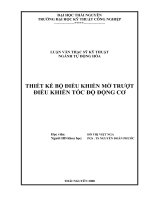 Thiết kế bộ điều khiển mờ trượt điều khiển tốc độ động cơ