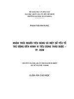 Nhận thức người tiêu dùng và một số yếu tố tác động đến hành vi tiêu dùng thảo dược TPHCM 0
