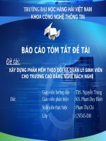 Đề tài: XÂY DỰNG PHẦN MỀM THEO DÕI VÀ QUẢN LÝ SINH VIÊN CHO TRƯỜNG CAO ĐẲNG NGHỀ BÁCH NGHỆ