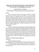  Khảo sát sự thay đổi nồng độ đạm, lân, bod trong nước thải chăn nuôi heo có trồng thủy canh cỏ và lục bình