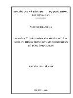 Nghiên cứu điều chỉnh tần số và thể tích khí lưu thông trong gây mê nội khí quản có dùng ống Carlen