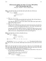 Đề thi tuyển sinh Cao học và nghiên cứu sinh môn Ngôn ngữ lập trình 1995