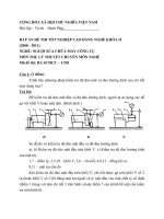 Đáp án Nguội sửa chữa máy công cụ 1