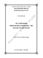 Xử lý ngữ nghĩa trong hệ dịch tự động Anh-Việt cho các tài liệu tin học