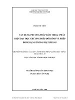 Vận dụng phương pháp đàm thoại phát hiện dạy học chƣơng phép dời hình và phép đồng dạng trong mặt phẳng