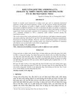  Khả năng hấp thụ ammonia của Zeolite tự nhiên trong môi trường nước ở các độ mặn khác nhau