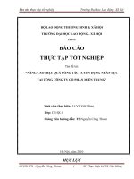 Nâng cao hiệu quả công tác tuyển dụng nhân lực tại tổng công ty cổ phần miền trung