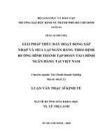 Giải pháp thúc đẩy hoạt động sáp nhập và mua lại ngân hàng theo định hướng hình thành tập đoàn tài chính ngân hàng tại Việt Nam