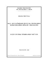 Làn điệu sli, lượn và lễ hội Oóc Pò của ngƣời Nùng Phàn, Slình ở xã Hoà Bình huyện Đồng Hỷ tỉnh Thái Nguyên