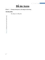 Chương trình quản lý xuất nhập cho kho hàng - đồ án Access