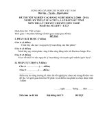 Đề thi lý thuyết kỹ thuật sửa chữa, lắp ráp máy tính 23