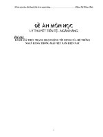 Đánh giá thực trạng hoạt động tín dụng của hệ thống ngân hàng thương mại việt nam hiện nay