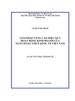 Giải pháp nâng cao hiệu quả hoạt động kinh doanh của Ngân hàng TMCP Quốc Tế Việt Nam