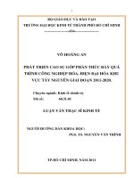 Phát triển cao su góp phần thúc đẩy quá trình Công Nghiệp Hóa, Hiện Đại Hóa khu vực Tây Nguyên 2011-2020