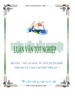 Luận văn tốt nghiệp-Đề tài : Dự án đầu tư khu chung cư cao cấp Phú Thuận