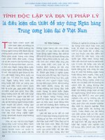 Tính độc lập và địa vị pháp lý là điều kiện cần thiết để xây dựng ngân hàng .pdf