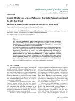 Báo cáo y học: Esterified Hyaluronic Acid and Autologous Bone in the Surgical Correction of the Infra-Bone Defects