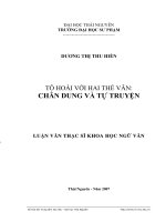 Tô Hoài với hai thể văn Chân dung và tự truyện