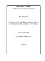 Efficient core selection for multicast routing in mobile ad hoc networks