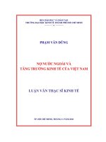 Nợ nước ngoài và tăng trưởng kinh tế của Việt Nam