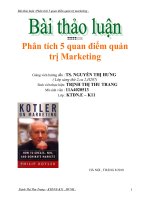 Bài thảo luận Phân tích 5 quan điểm quản trị marketing
