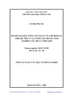 Đánh giá khả năng sản xuất của Dê Beetal thế hệ thứ  5 và 6
