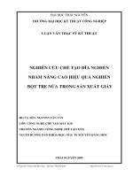 Nghiên cứu chế tạo đĩa nghiền nhằm nâng cao hiệu quả nghiền bột tre nứa trong sản xuất giấy