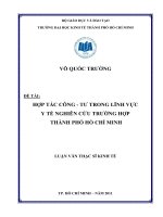 Hợp tác công tư trong lĩnh vực y tế nghiên cứu trường hợp TP. Hồ Chí Minh