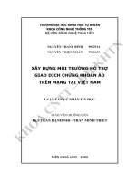 Xây dựng môi trường hỗ trợ giao dịch chứng khoán ảo trên mạng tại Việt Nam