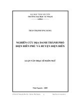 Nghiên cứu địa danh thành phố điện biên phủ và huyện điện biên