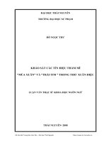 Khảo sát các tín hiệu thẩm mĩ “mùa xuân” và “trái tim” trong thơ Xuân Diệu