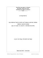 Đặc điểm sử dụng ngôn ngữ trong chương trình thời sự truyền hình