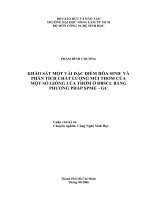 Khảo sát một vài đặc điểm hóa sinh