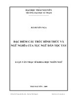 Đặc điểm cấu trúc hình thức và ngữ nghĩa của tục ngữ dân tộc tày