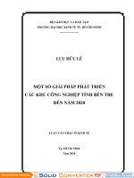 Một số giải pháp phát triển các khu công nghiệp tỉnh Bến Tre đến năm 2020